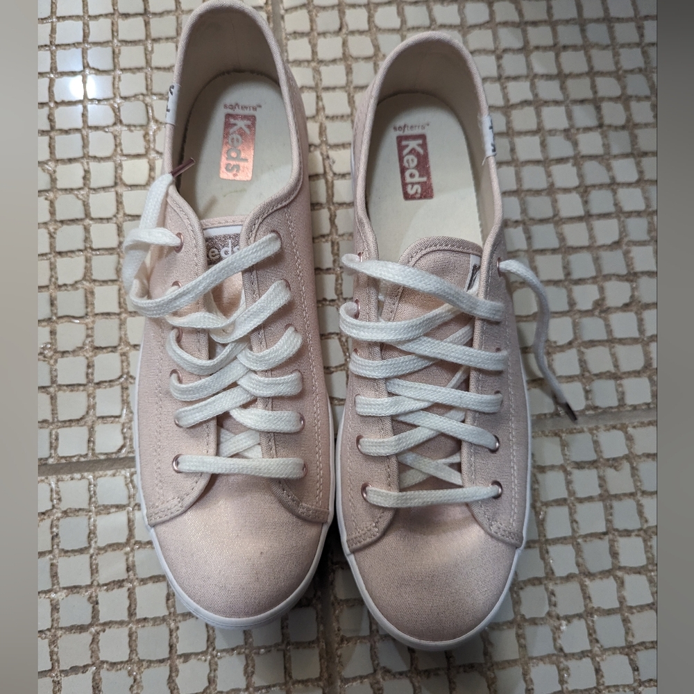 Keds Triple Kick Canvas Platform Sneakers Rose Gold